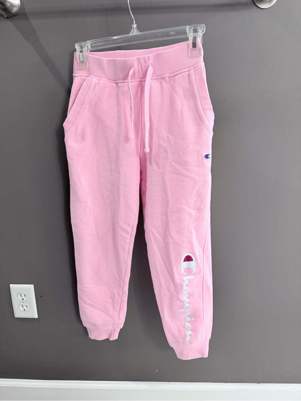 Champion Pink Logo Fleece Joggers for Kids